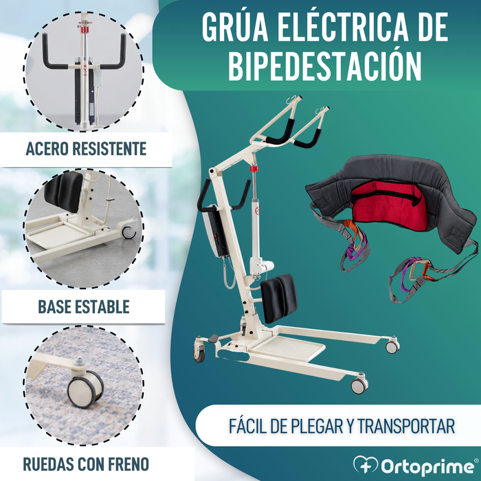 Grúa Eléctrica Bipedestación con Arnés | Movilidad Reducida
