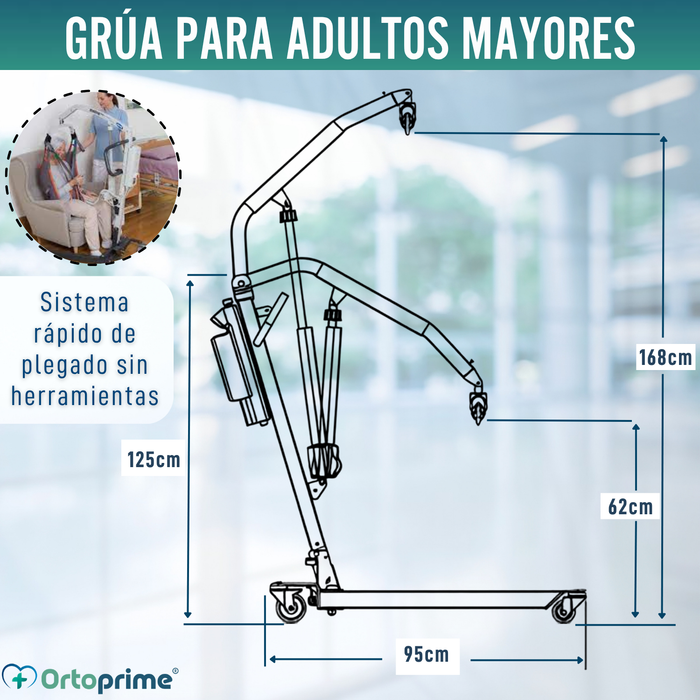 Grúa Ortopédica | Arnés con Soporte de Cabeza Incluido