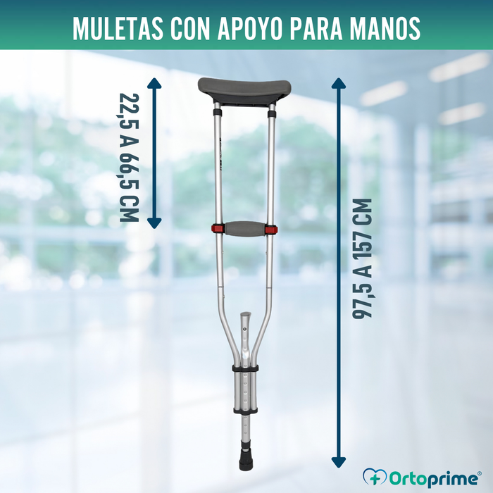 Muletas Axilares de Aluminio con Doble Regulación | Pack x2