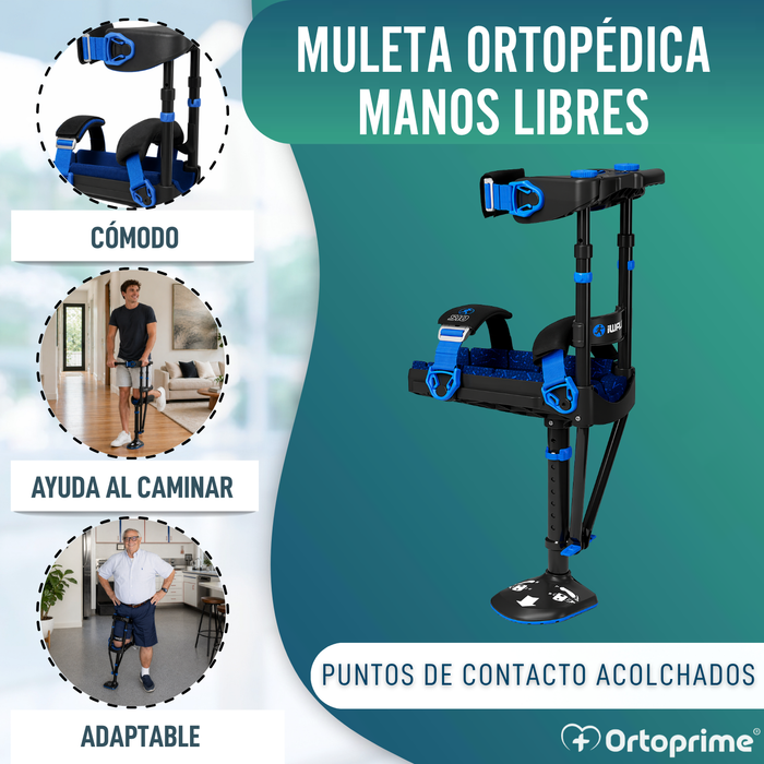 Muleta de Rodilla Manos Libres | Regulable en Altura