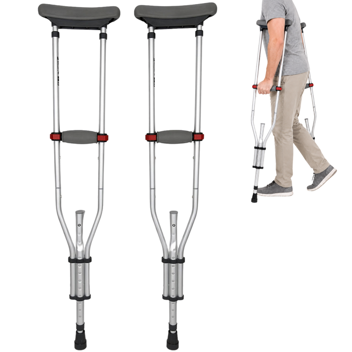 Muletas Axilares de Aluminio con Doble Regulación | Pack x2