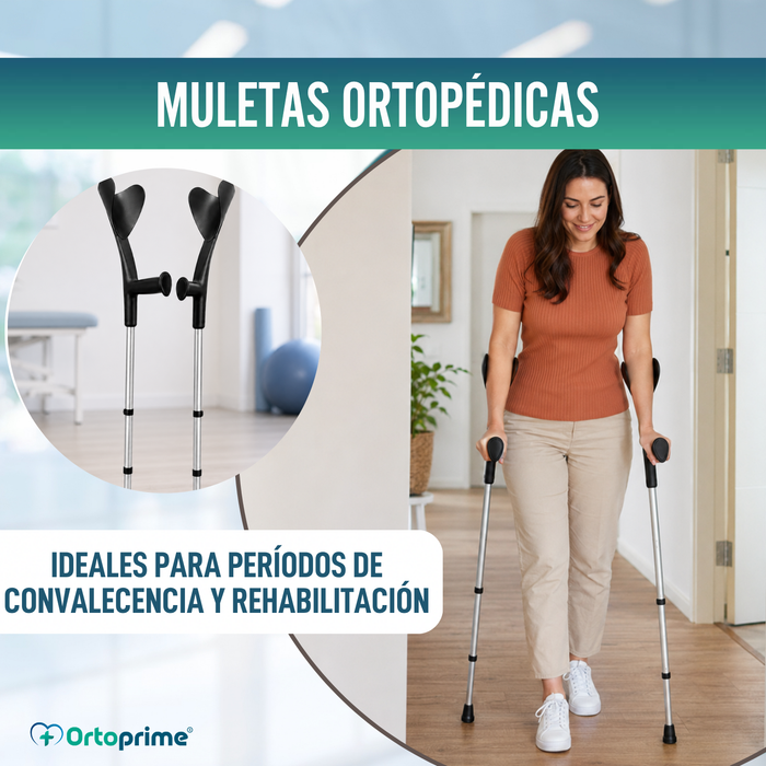 Muletas Adulto de Aluminio Regulables en Altura | Pack 2 Uds