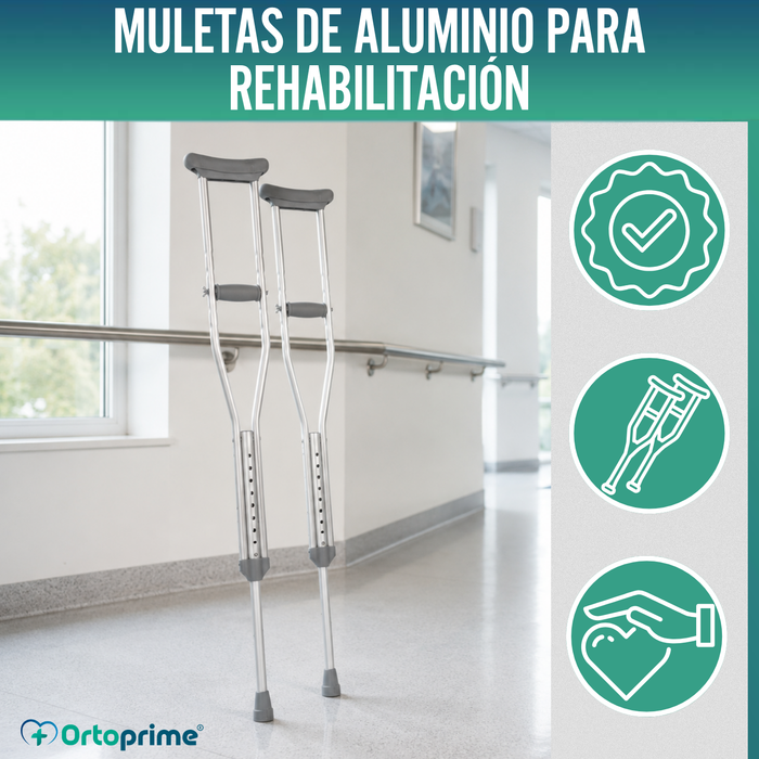 Muletas Adulto Axilares | Muletas Regulables Aluminio Pack x2