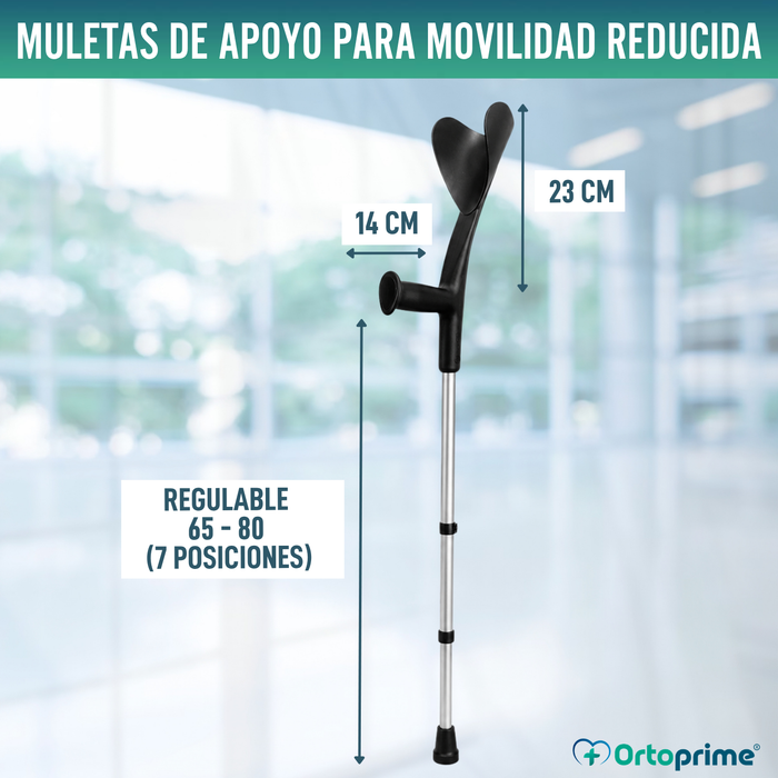 Muletas Adulto de Aluminio Regulables en Altura | Pack 2 Uds
