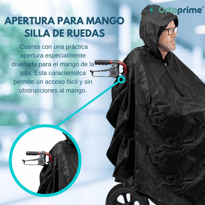 Chubasquero Impermeable con Cremallera para Silla de Ruedas