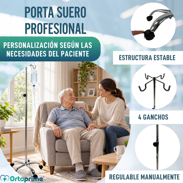 Porta Suero Hospitalario Portátil Profesional y Domiciliario