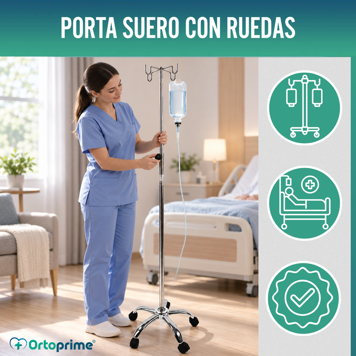 Porta Suero Hospitalario Portátil Profesional y Domiciliario