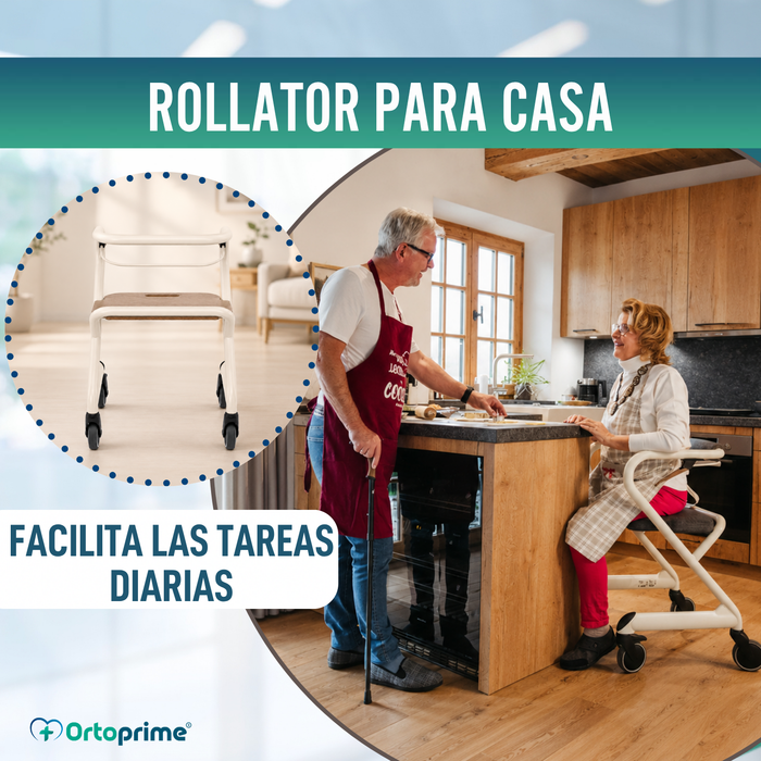 Andador Rollator con Asiento y Freno Central | Uso Interior