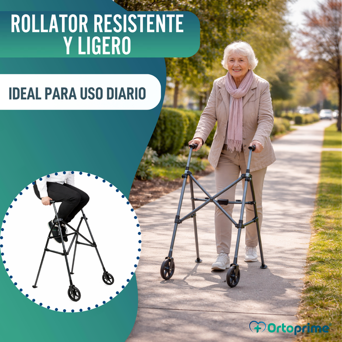 Andador de Aluminio Plegable Tipo Paraguas | Altura Regulable