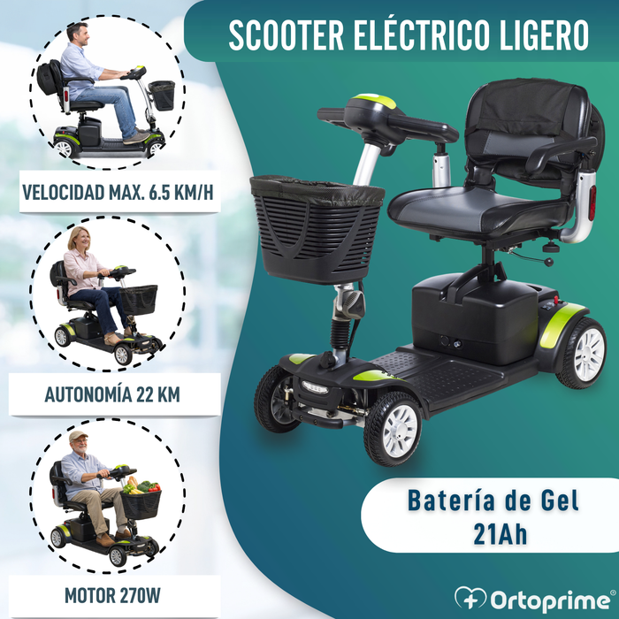 Scooter Eléctrico Compacto con Mochila Trasera Portaobjetos