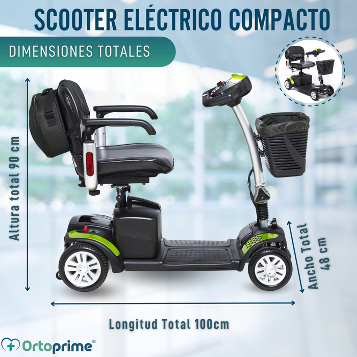 Scooter Eléctrico Compacto con Mochila Trasera Portaobjetos
