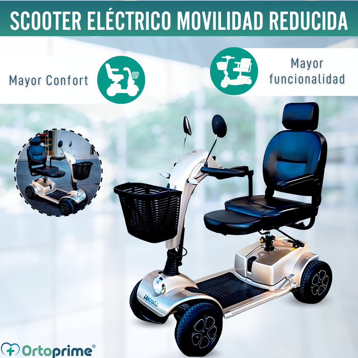 Scooter Eléctrica para Adultos de Alta Gama | 4 Ruedas