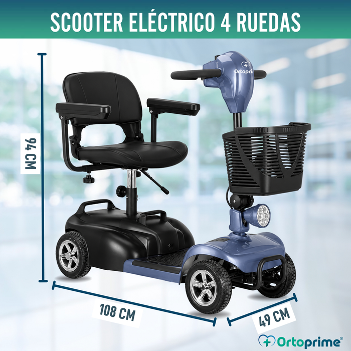 Scooter Eléctrico Desmontable 4 Ruedas con Batería Extraíble