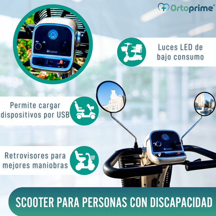 Scooter Eléctrica para Adultos de Alta Gama | 4 Ruedas