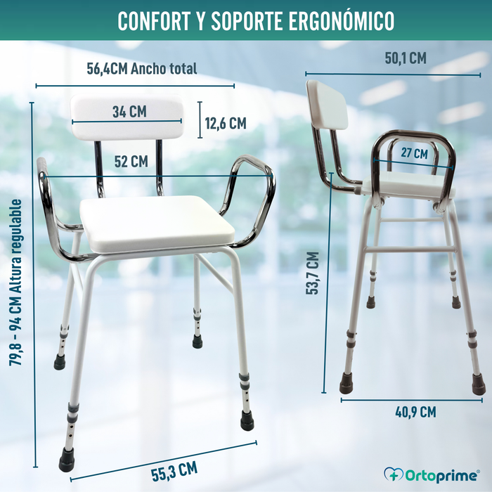 Taburete Alto de Cocina y Hogar | Silla de Apoyo Regulable
