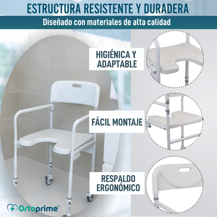 Silla de Ducha en Forma de U | Asiento para Baño Plegable
