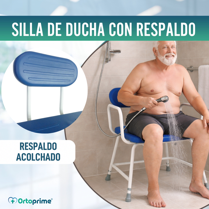 Silla de Ducha Bariátrica XXL con Respaldo y Reposabrazos