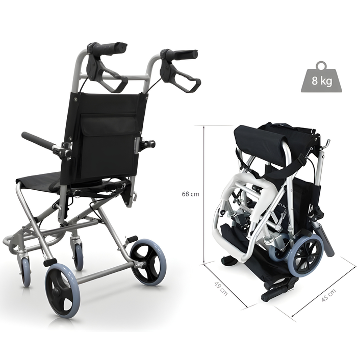 Silla de Ruedas de Aluminio con Frenos Extra plegable | Uso Doméstico