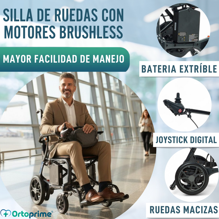 Silla de Ruedas Eléctrica Ultraligera con Motores Brushless
