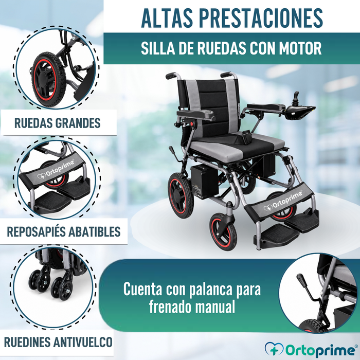 Silla de Ruedas Eléctrica Plegable con Cojín Incorporado