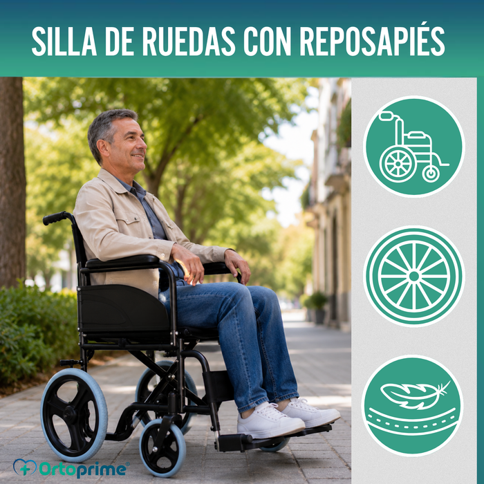 Silla de Ruedas Plegable Ligera Ortopédica