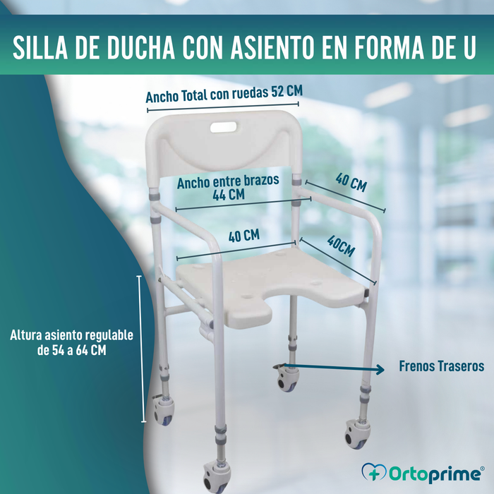 Silla de Ducha en Forma de U | Asiento para Baño Plegable