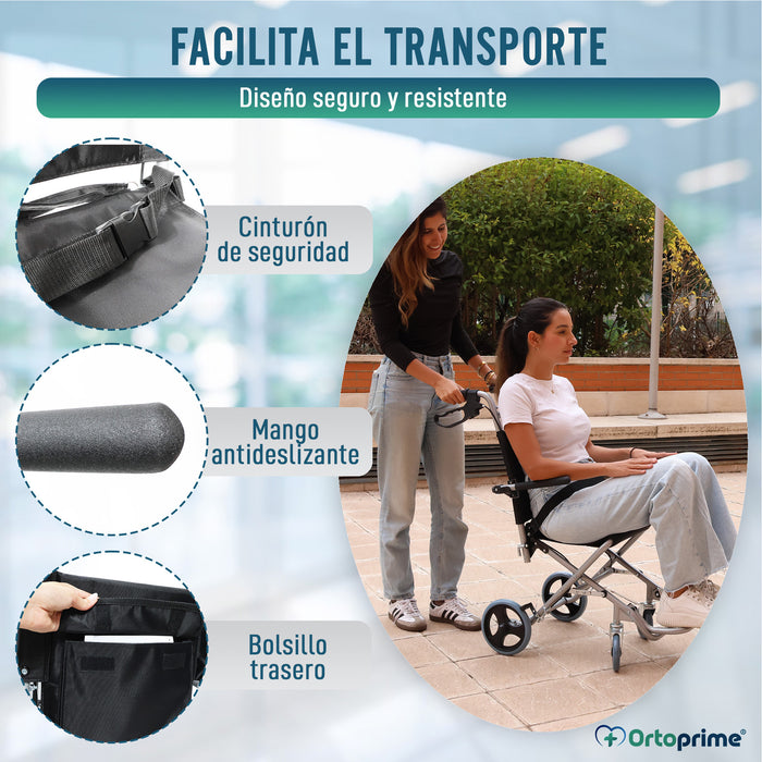 Silla ruedas ligera ortopédica aluminio ancianos
