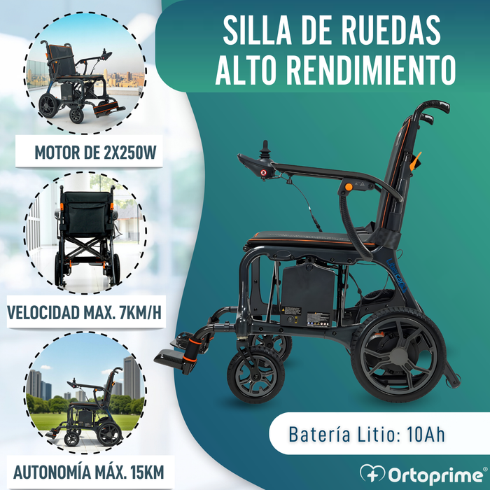 Silla de Ruedas Eléctrica Ultraligera con Motores Brushless