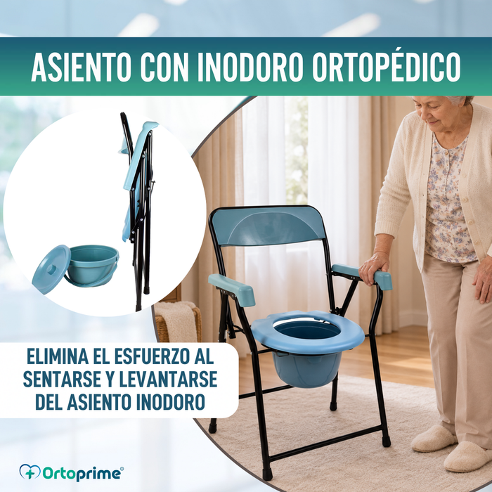 Silla WC Plegable Personas Mayores | Inodoro Portátil Adultos