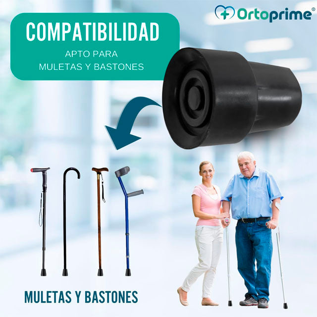 Taco de Muleta Bastón Contera Antideslizante | 2 Unidades