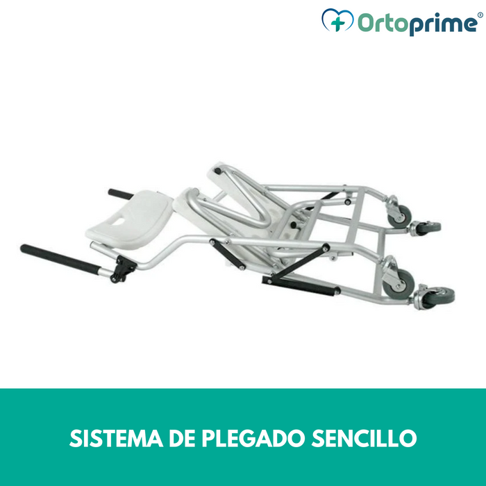 Silla de Ducha y Baño Plegable con Ruedas | Asiento U Higiénico