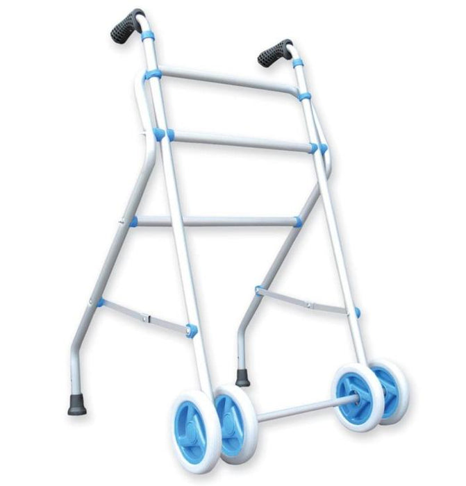 Andador Aluminio Plegable 4 Ruedas Azul