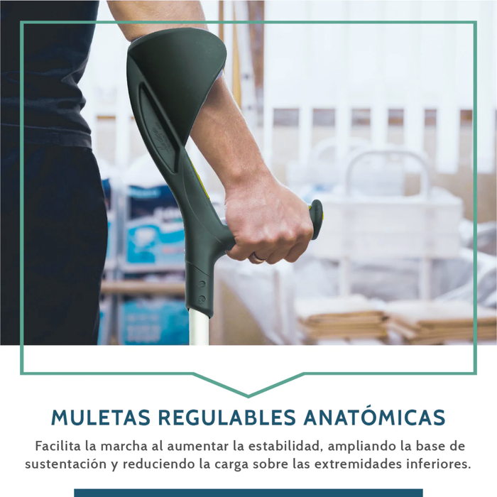 Muletas Regulables Anatómicas Verde Pistacho | Pack 2 Unidades