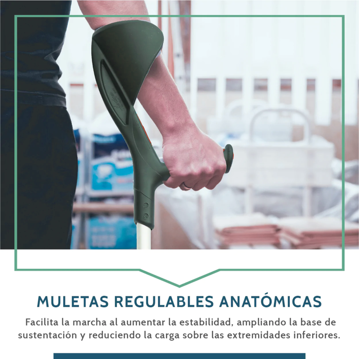 Muletas Regulables Anatómicas Rojas | Pack 2 Unidades