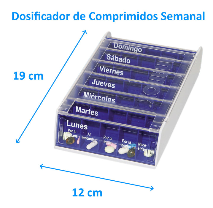 Dosificador Pastillero Semanal Azul - OrtoPrime