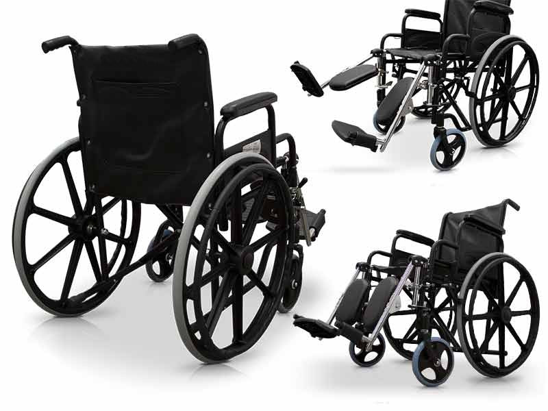Silla de Ruedas Acero con Reposapies Elevables | Commodity