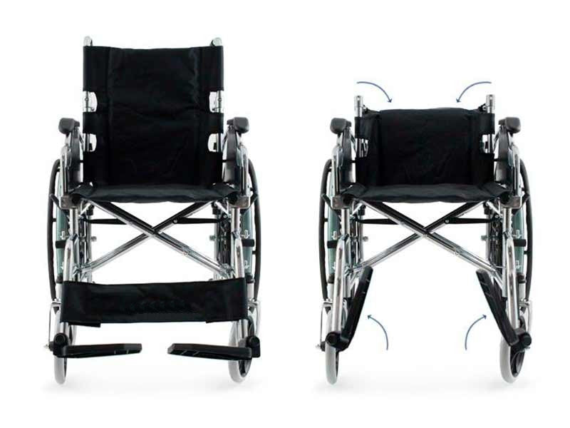 Silla de Ruedas Plegable Acero Cromado | PlusLife