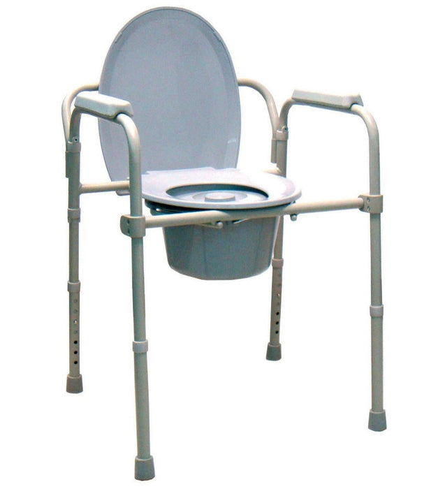 Silla WC con Tapa y Reposabrazos Plegable