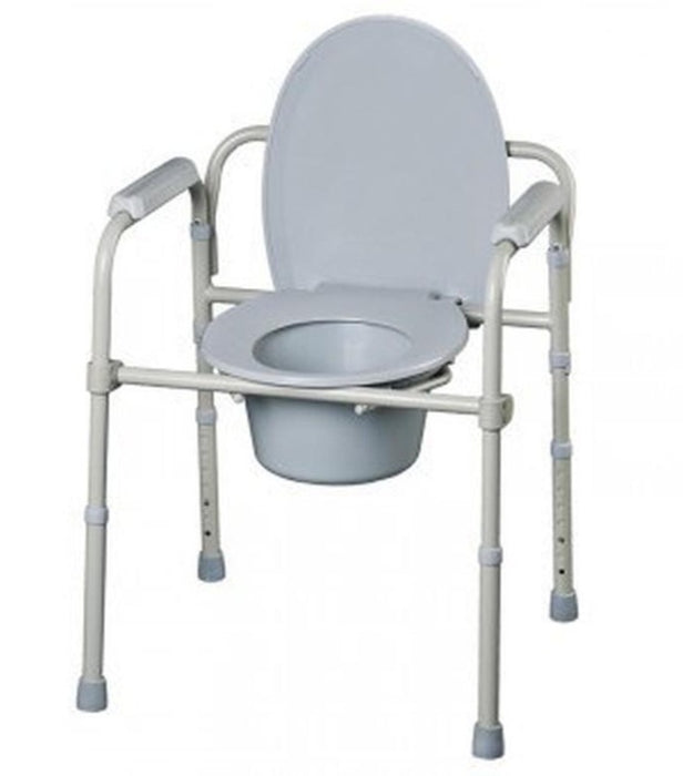 Silla WC con Tapa y Reposabrazos Plegable