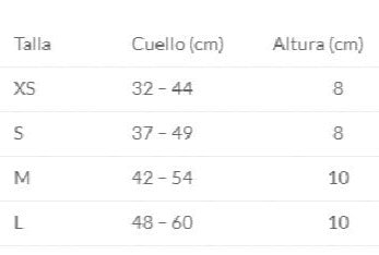 tallas-collarin-blando-ortoprime